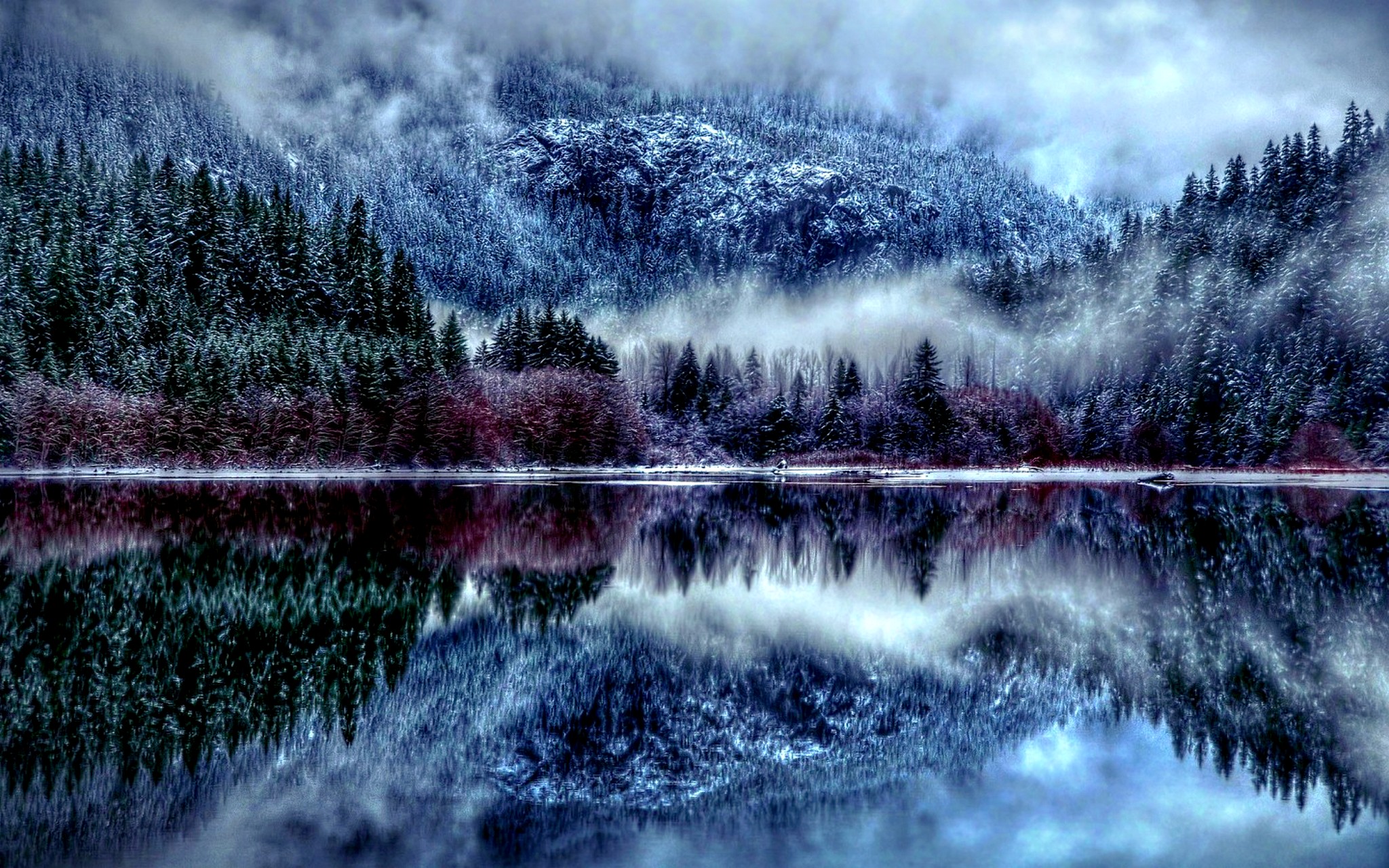 Winter Desktop Wallpaper Mountains Nature Background