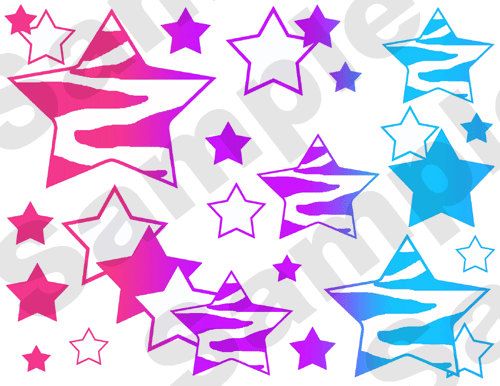 ZEBRA RAINBOW STARS wallpaper border wall decals for teen girls room 500x386