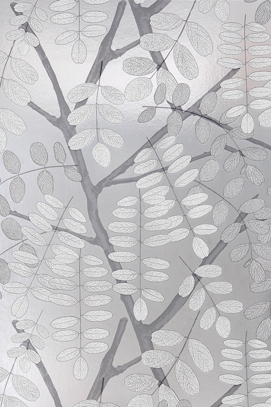 Jocelyn Warner Wallpaper Tree Tops Silver Grey