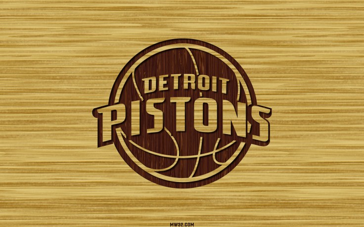 Detroit Pistons Basketball Nba Brown Logo Over Yellow