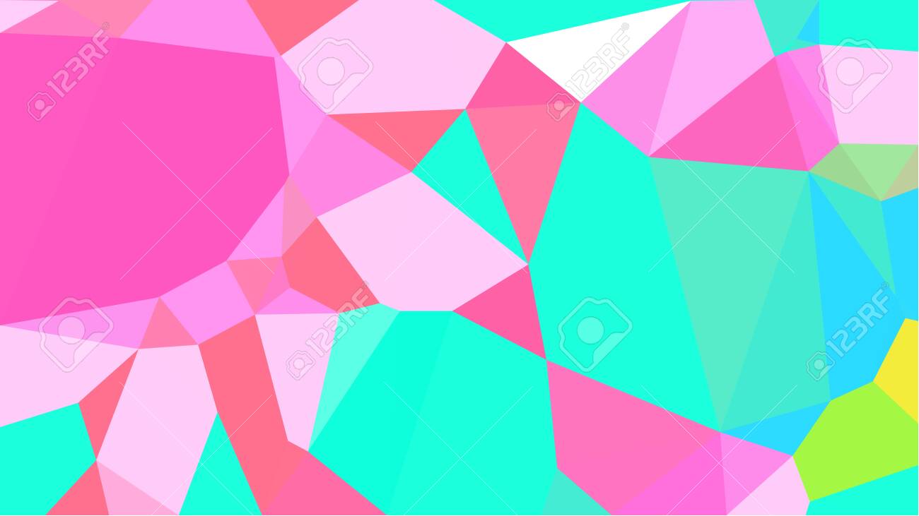 Abstract Geometric Background With Hot Pink Turquoise And Pastel