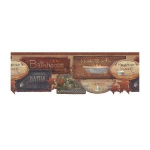 Free download Rustic Bath Signs Wallpaper Border JN1848B country bathroom [500x500] for your