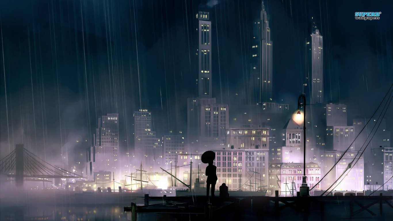 🔥 Free download Rain City HD Wallpaper Background Images [1366x768] for