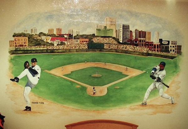 Vintage Boys Baseball Theme Room With Field Mural