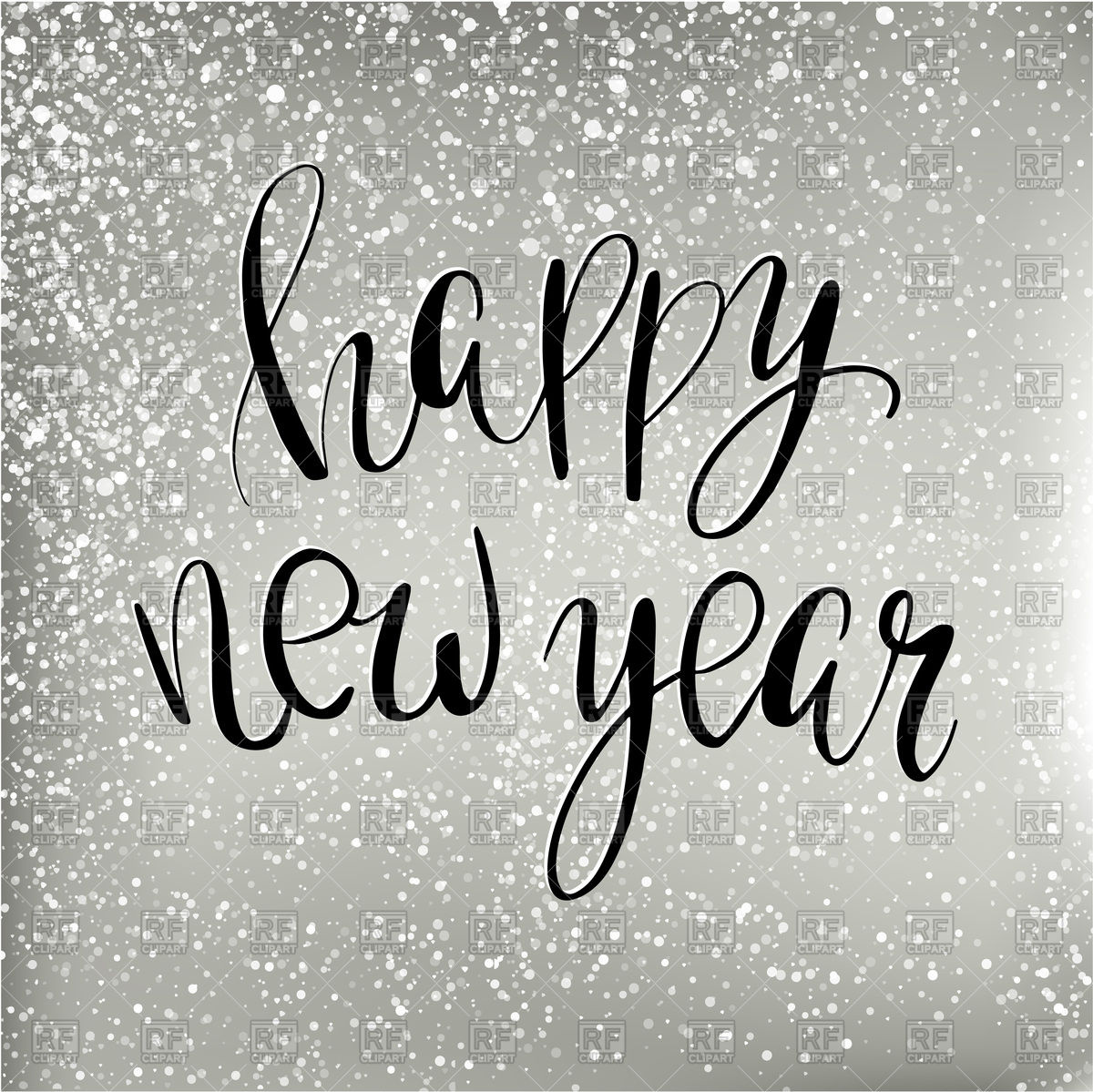 Silver Happy New Year Background With Snowflakes Vector Image Of