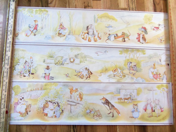 Peter Rabbit Friends Wallpaper Border by TheWhiffletree on Etsy