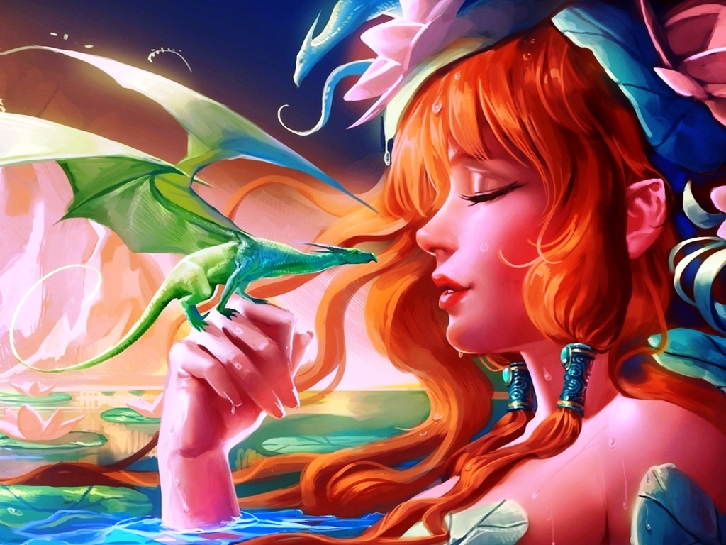 Daydreaming Image Fairy And Dragon HD Wallpaper Background Photos