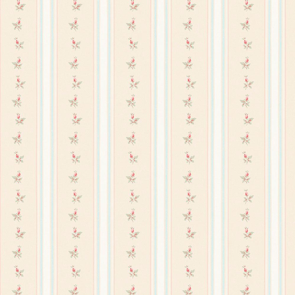 Norwall Shabby Stripe With Roses Wallpaper Ab27642 The Home Depot