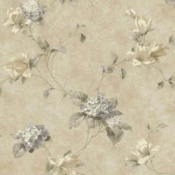 Taupe Cream Grey Hydrangea Trail ART58672 Wallpaper   Textures