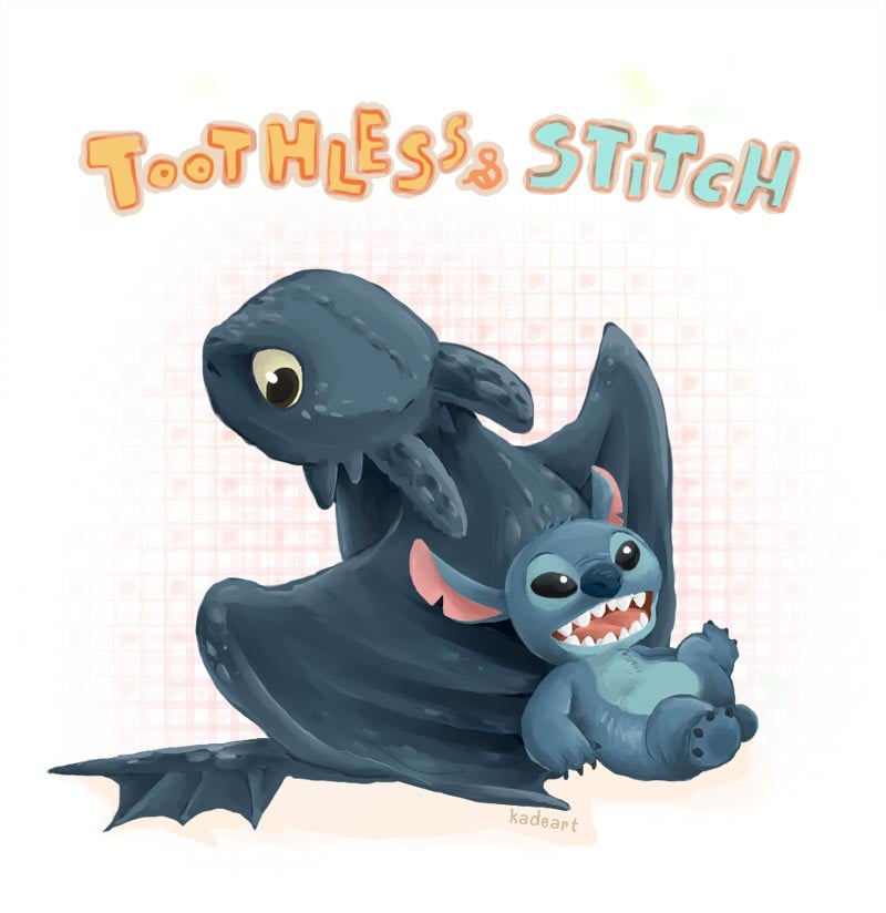 Toothless and Stitch by Kadeart0 on