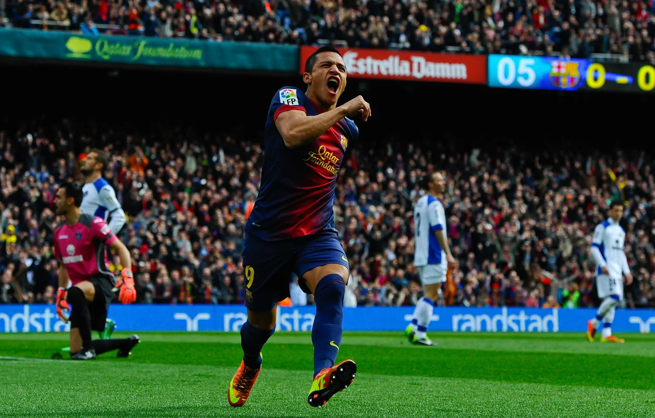 Wallpaper Barcelona Alexis Chile Sanchez Primera La
