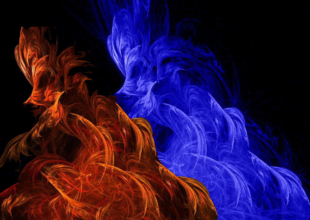Wallpaper Red And Blue Flames Quinta Feira Abril