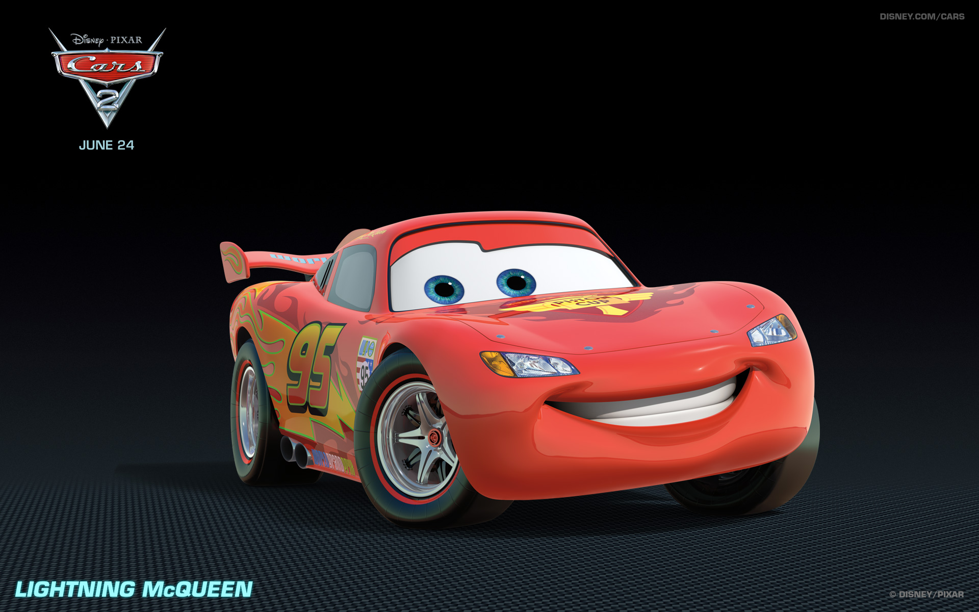  McQueen the race car from Disneys Cars 2 CG animated movie wallpaper