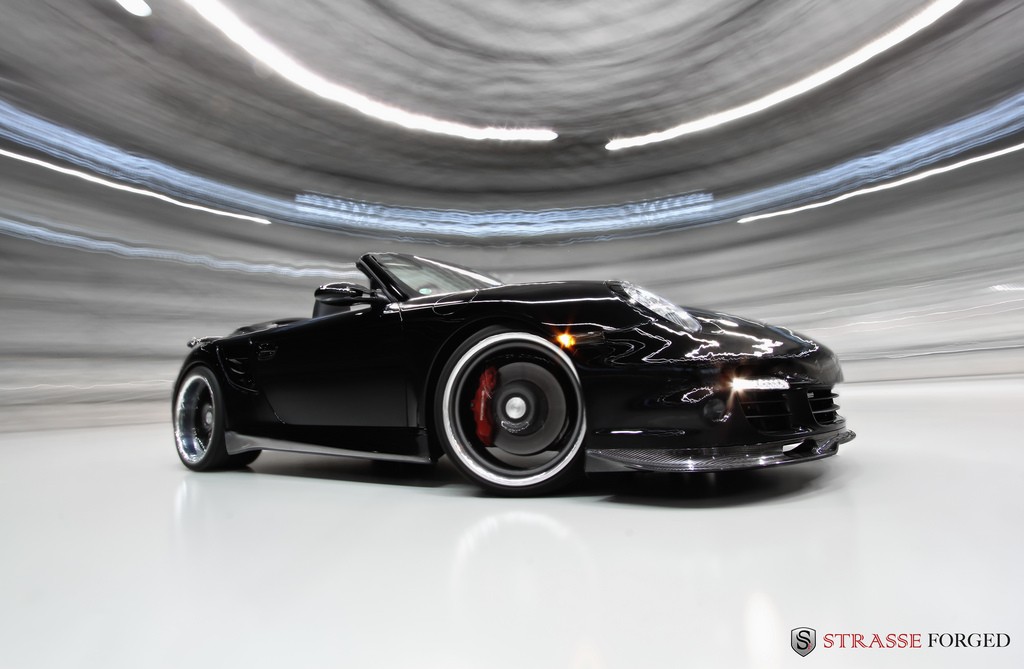 Black Porsche Turbo Cabriolet Wallpaper