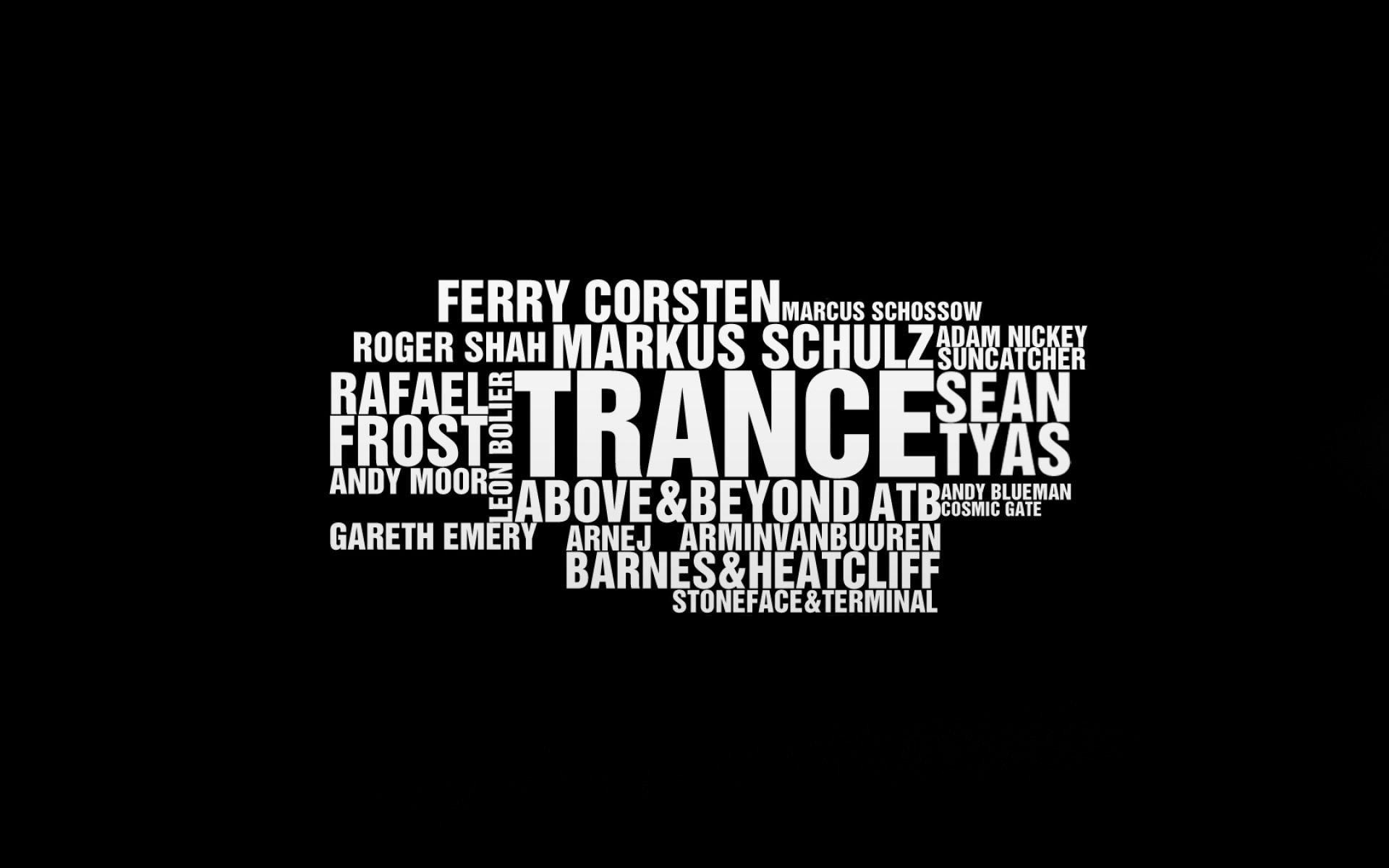 Text Typography Trance Armin Van Buuren Above And Beyond Ferry Corsten