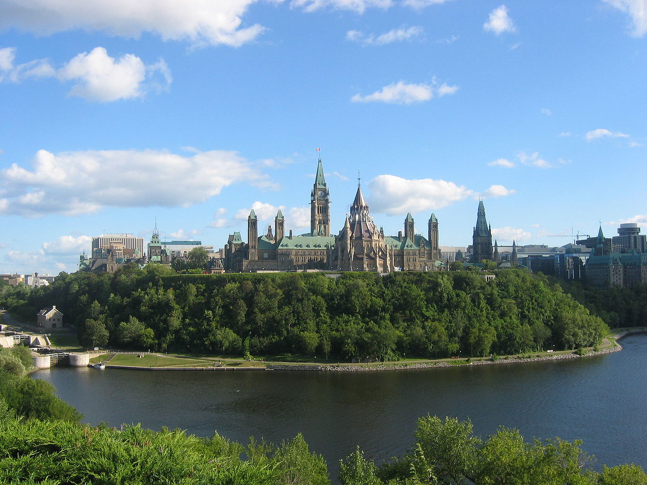 Colline Del Parlamento Ad Ottawa In Ontario Canada