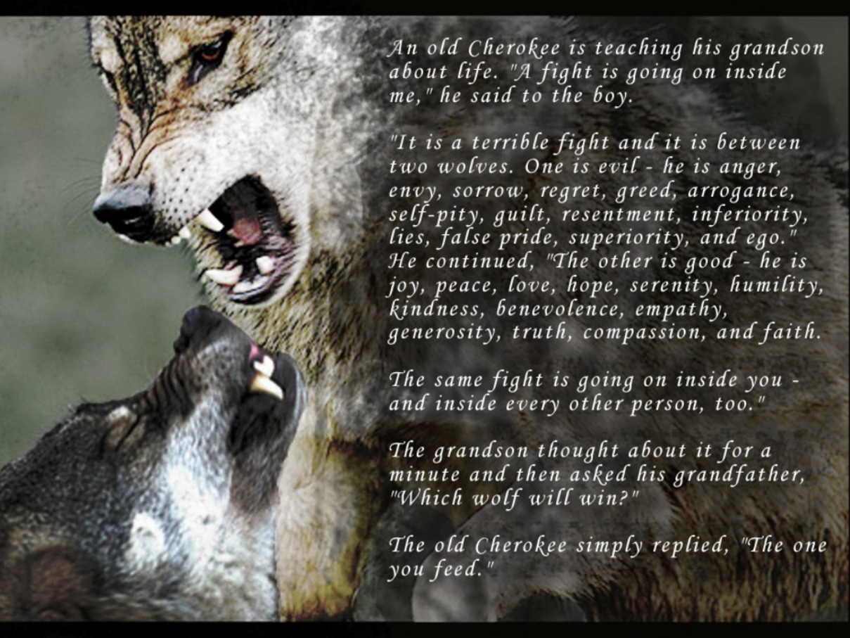Cherokee Indian Wolves Parable