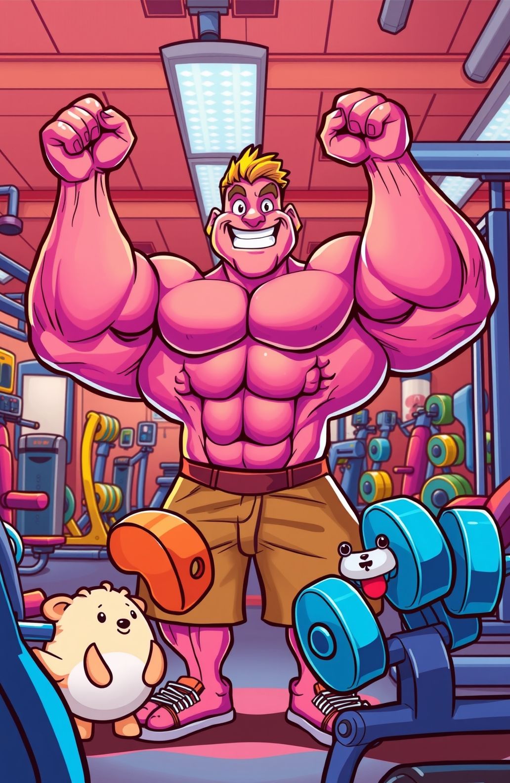 Cartoon Bodybuilding Wallpaper
