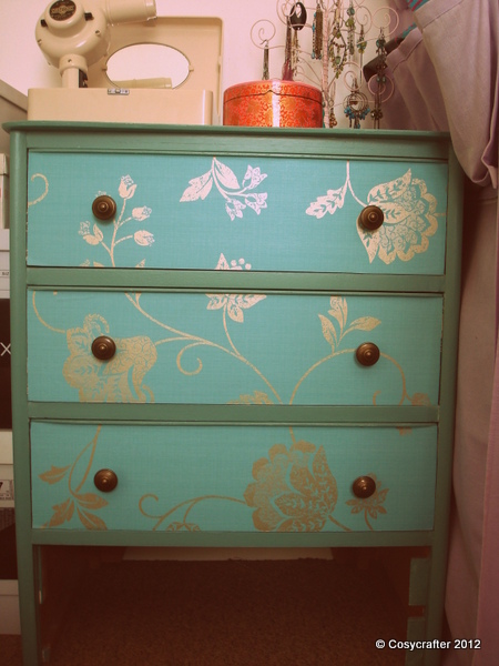Free Download Wallpapered Chest Of Drawers Cosycrafter 450x600