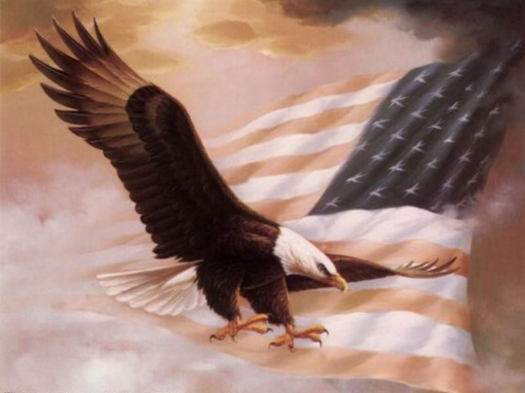 United States Flag Eagle Background