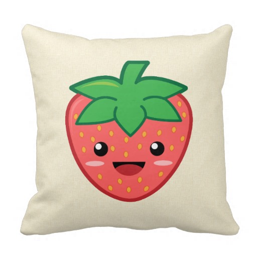 Kawaii Strawberry Pillows Throw