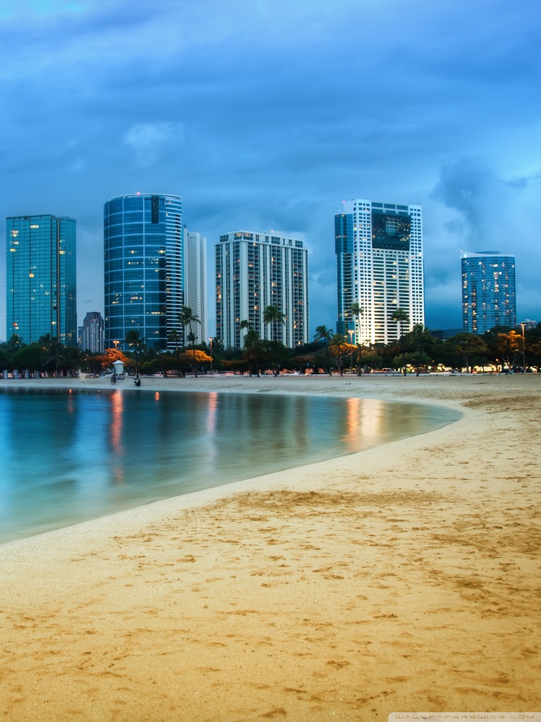 Waikiki After Sunset 4k HD Desktop Wallpaper For Ultra Tv