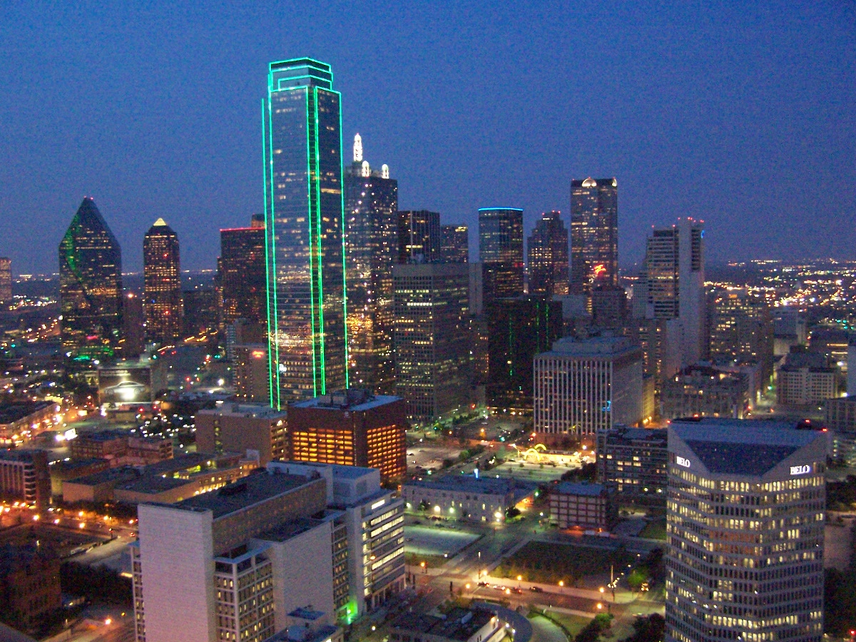 The Dallas Texas City Lights At Dusk