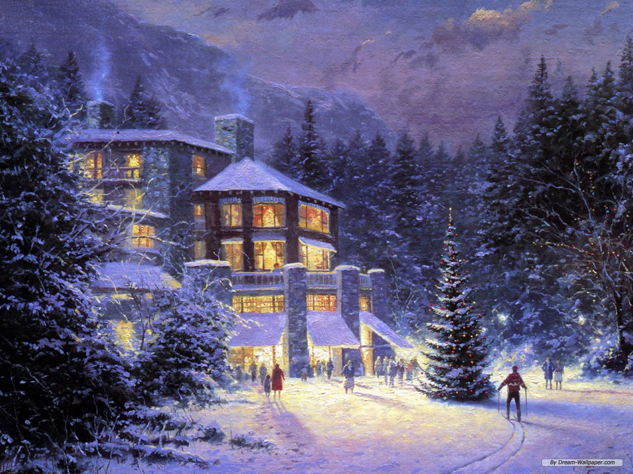 Holiday Wallpaper Christmas Eve Painting