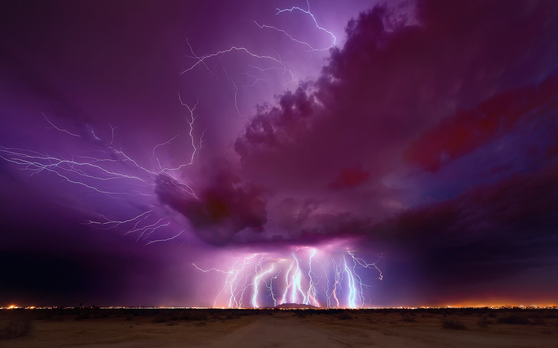 Purple Lightning Wallpaper