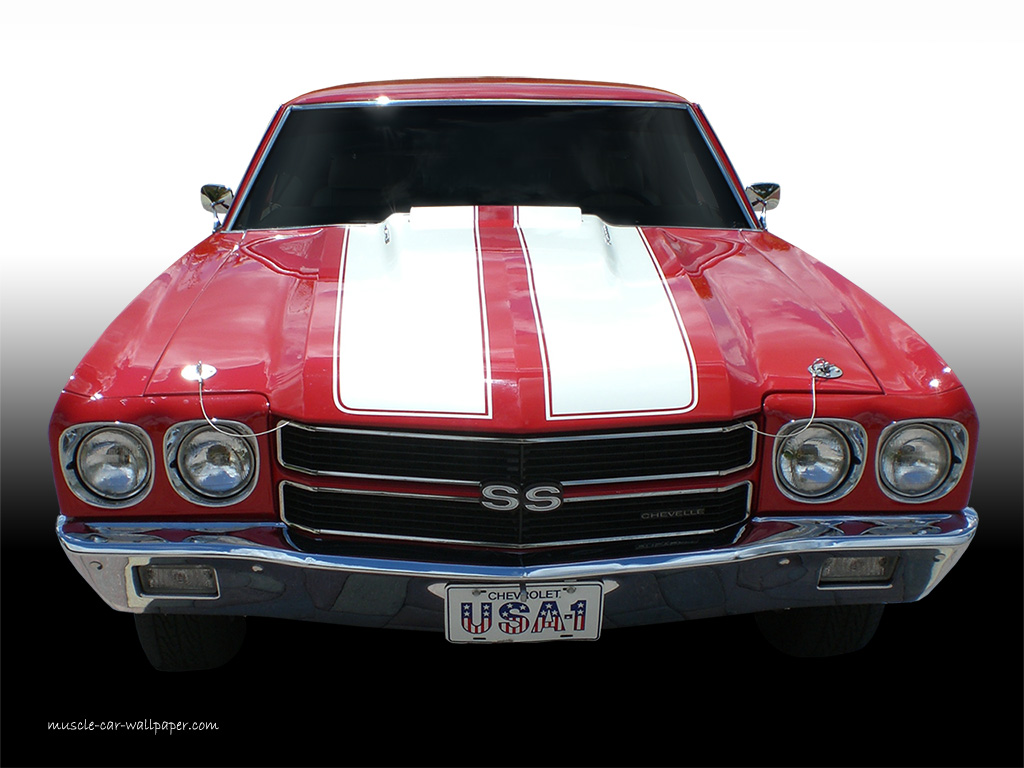 1970 Chevelle SS Wallpaper   Red Coupe   Front View