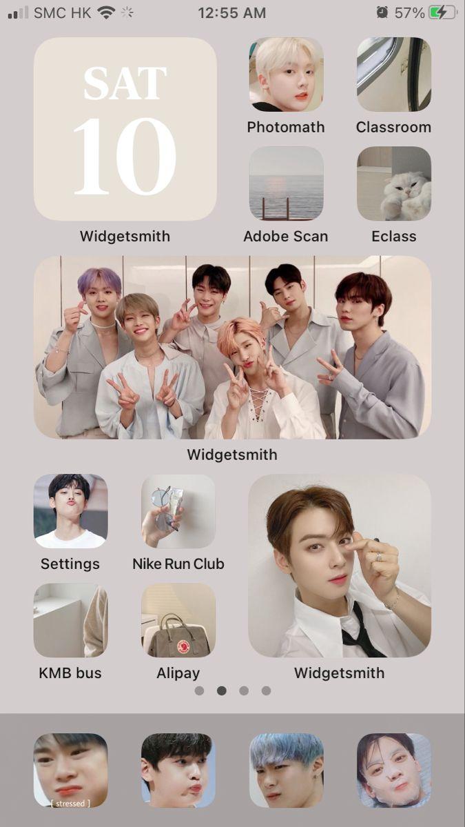 Home Screen Design For Ios Kpop Astro Greyblue White Beige