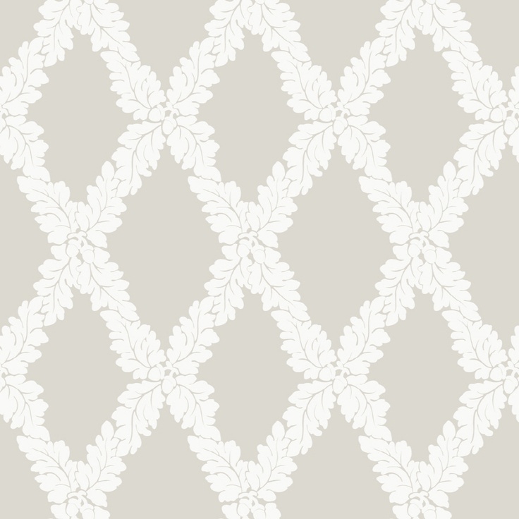 Wallpaper With Acorn And Oak Leaf Diamond Trellis Lattice Design