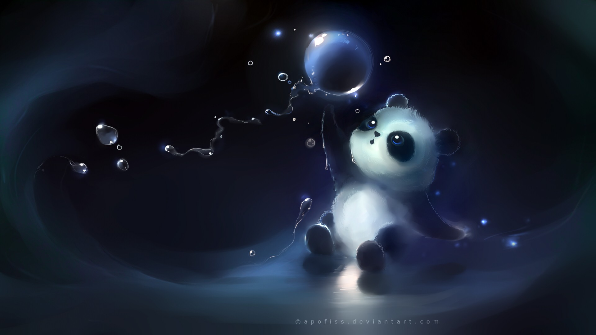 Wallpaper Bubbly Panda Desktop