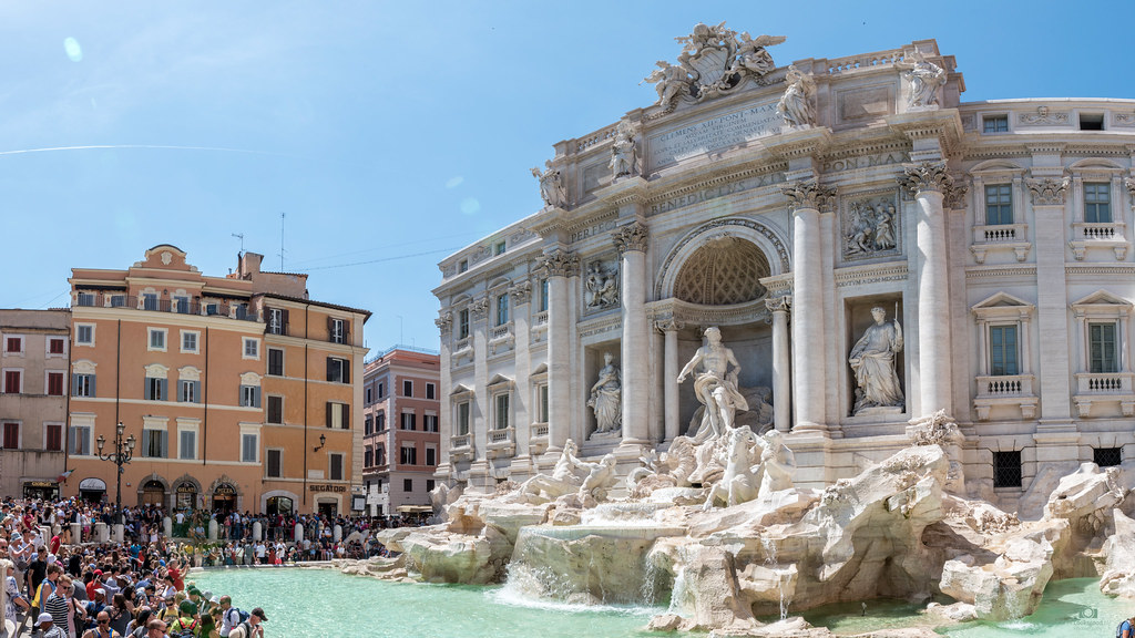 Trevi Fountain Rome Italy 4k Wallpaper Desktop Backgro