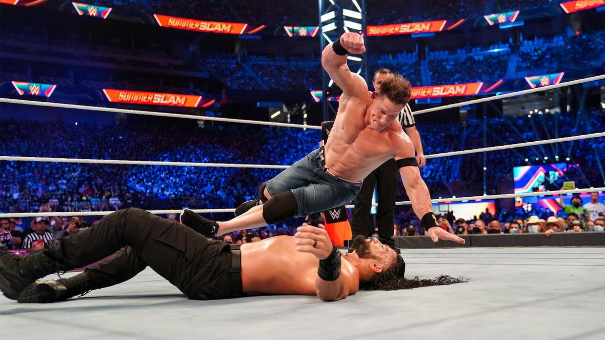Roman Reigns Vs John Cena Universal Championship Match Photos