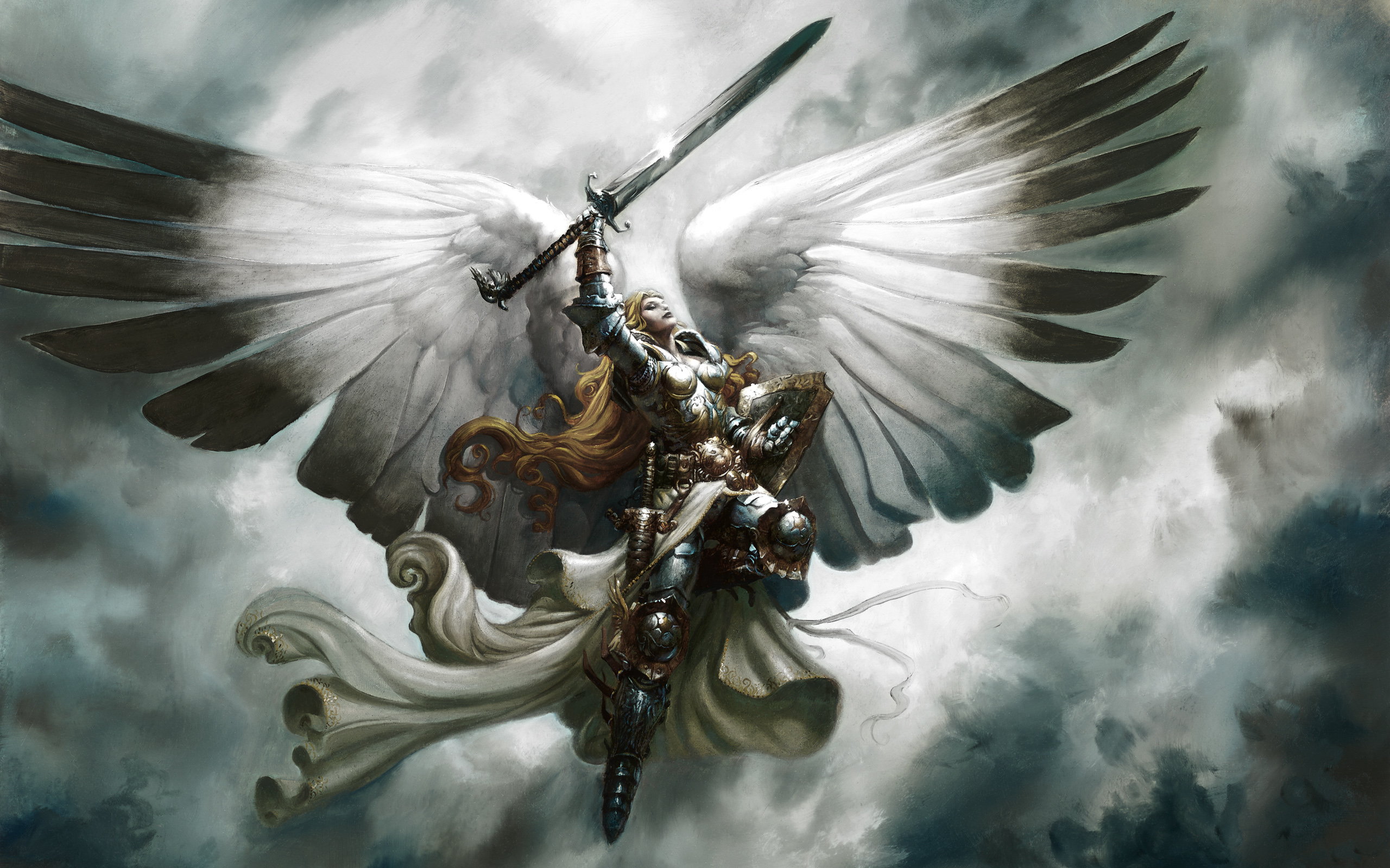 Wings Fantasy Angel War Anime Art Wallpaper
