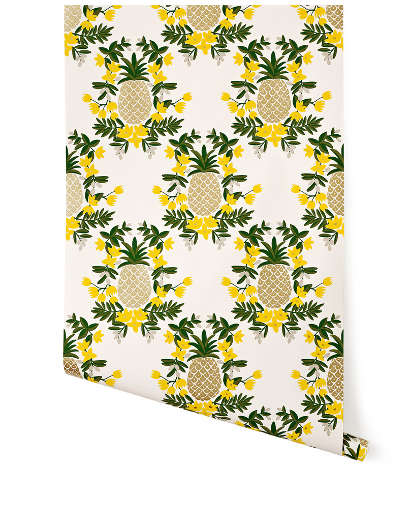 Yellow Gold Pineapple Wallpaper Little Crown Interiors Online