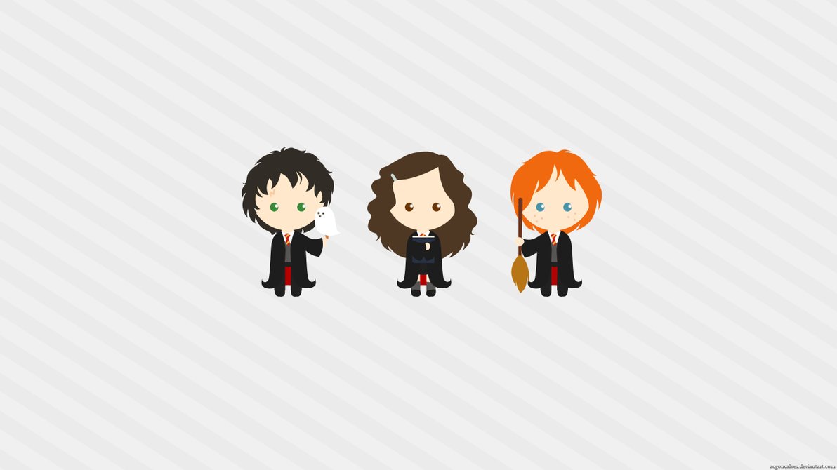 harry potter trio wallpaper by acgoncalves on