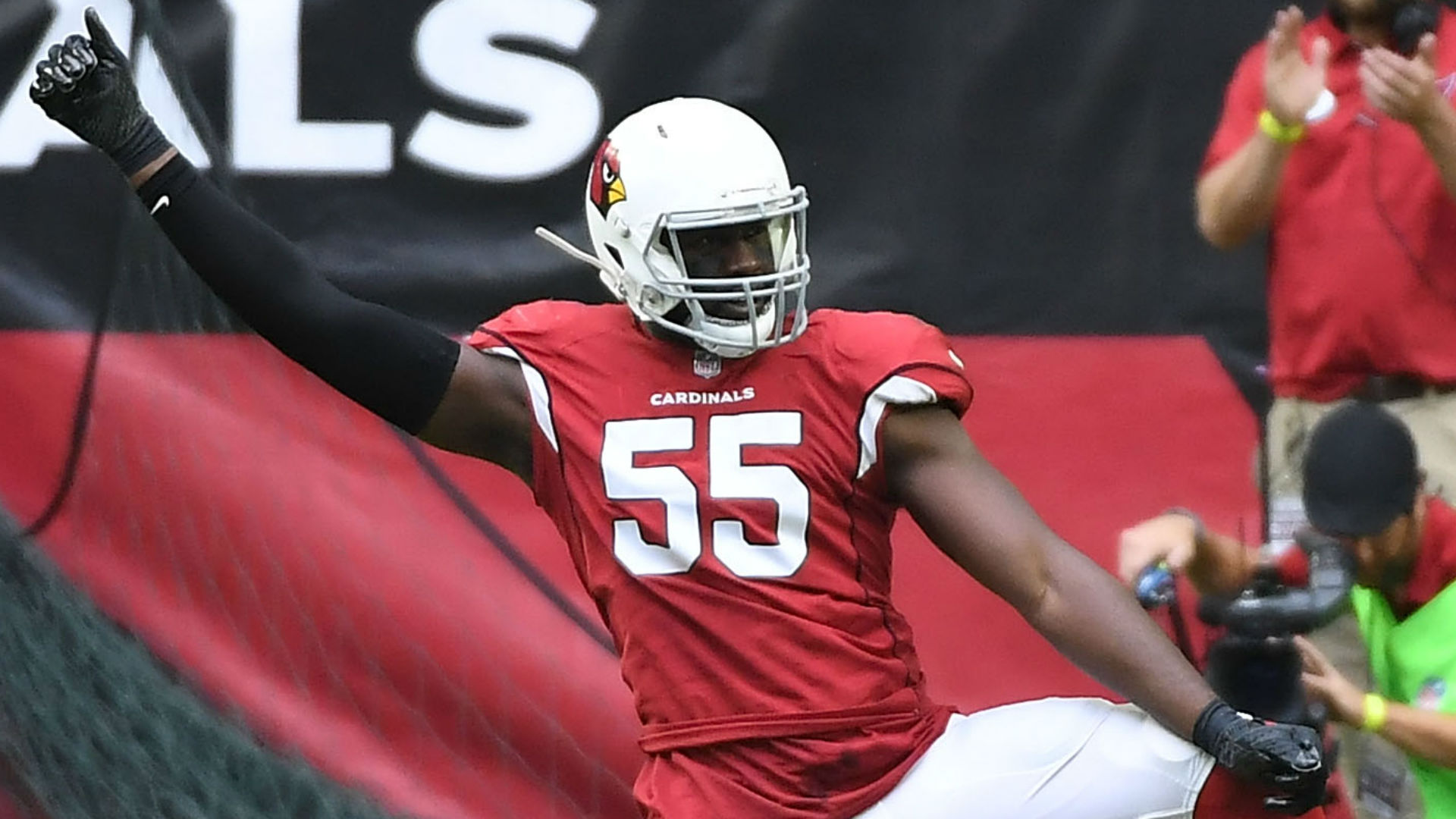 WATCH Chandler Jones snaps sled in training camp NFL Sporting