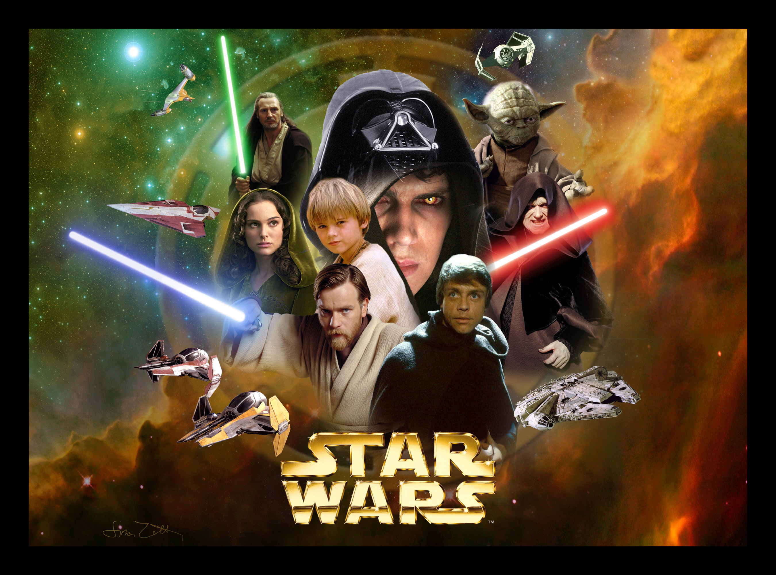 Star Wars Saga Poster Which Concentrates Mostly On Anakin Skywalker