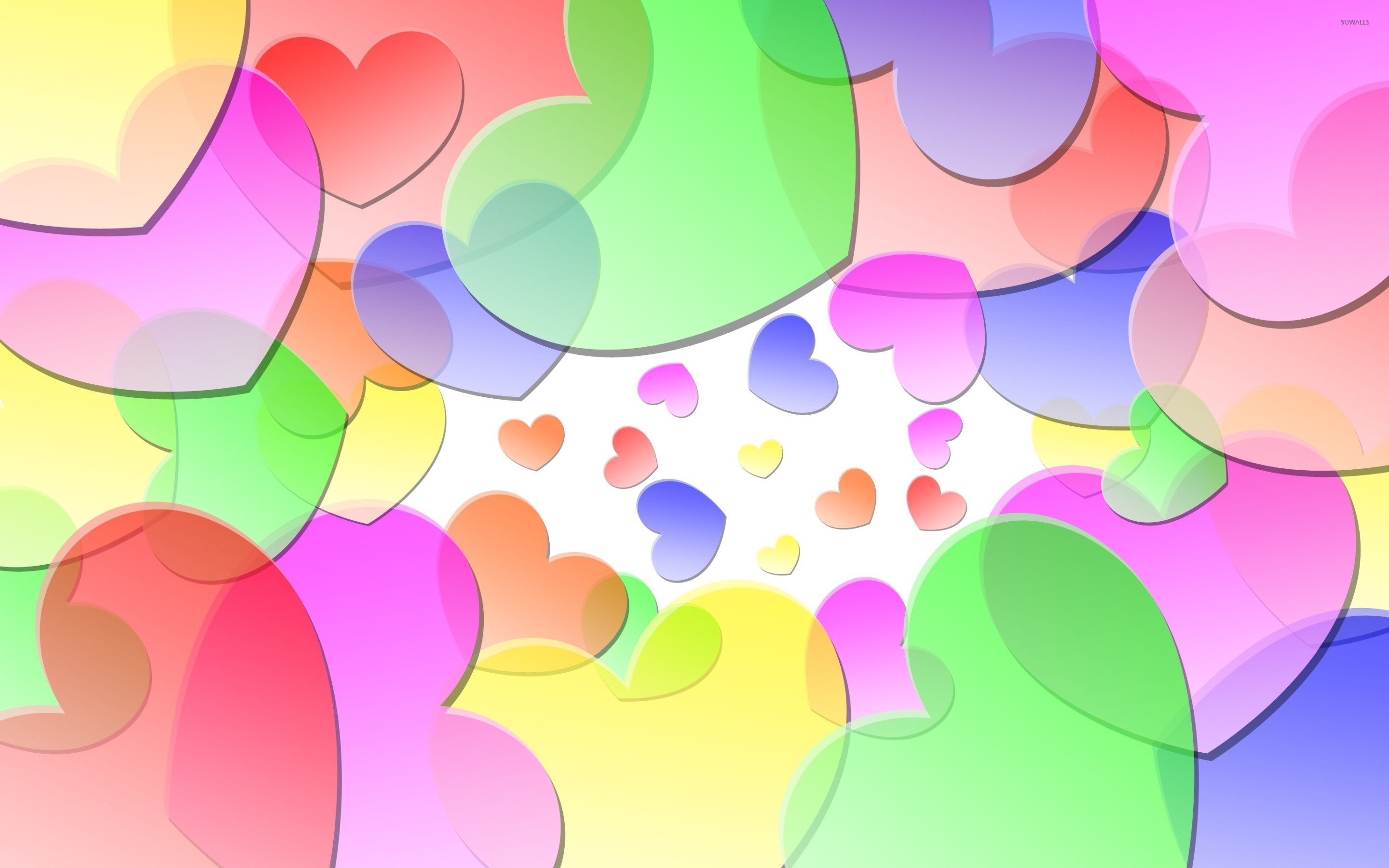 Colorful Hearts Wallpaper Holiday