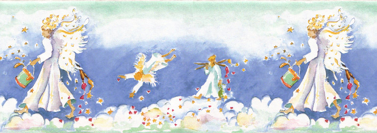 Children Angels Stars Sky Wallpaper Border LA73590B eBay