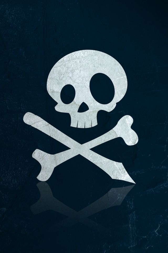  Pirate and Crossbones Black White   iPhone Wallpapers and Backgrounds
