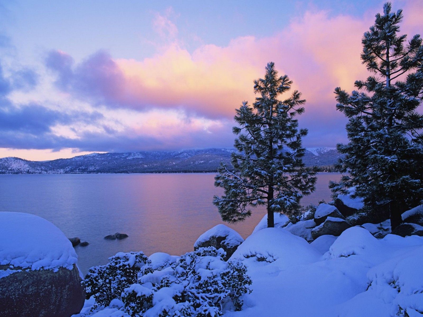 Winter Background Wallpaper Lake Tahoe