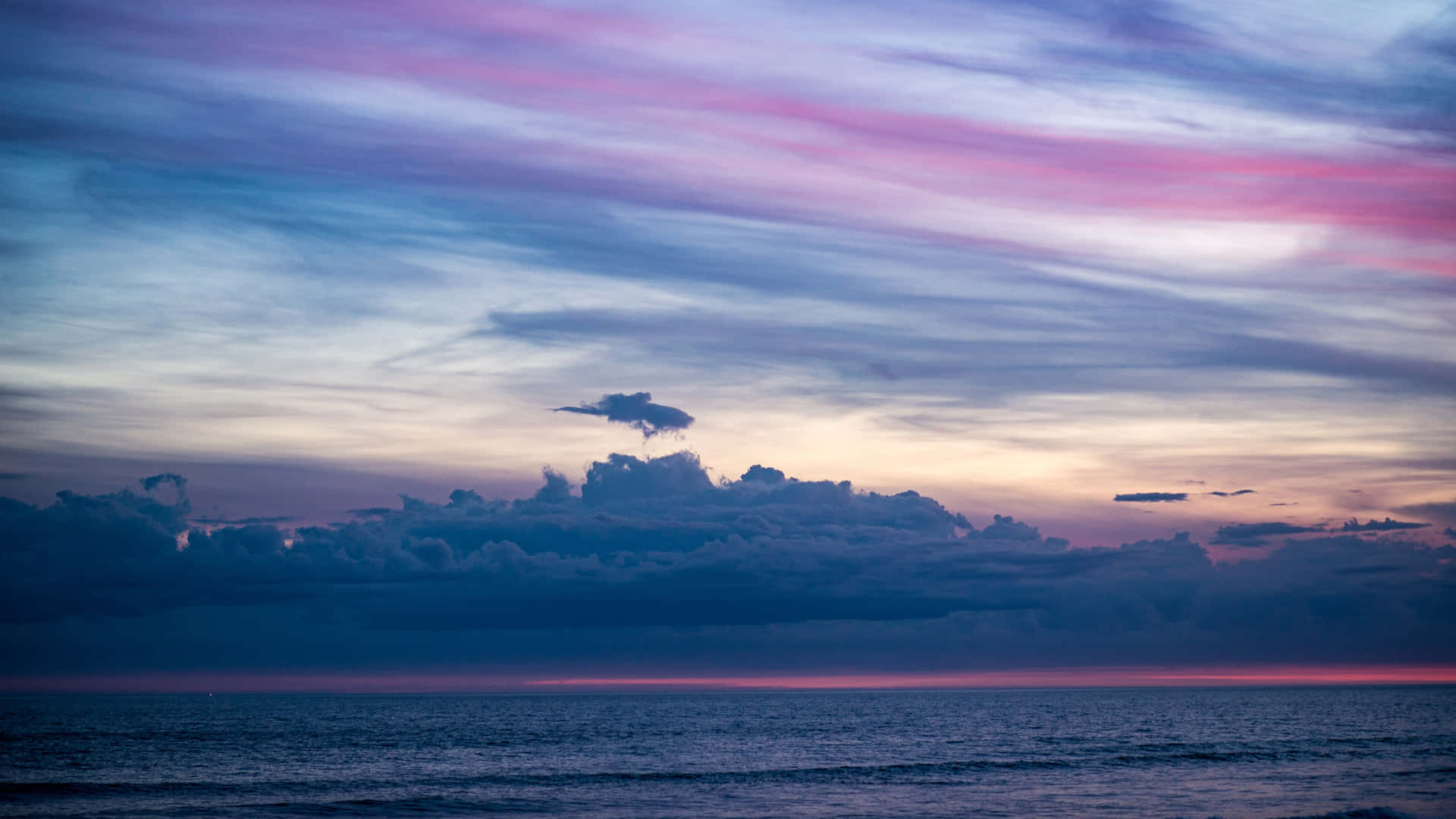 Colorful Clouds Beach Aesthetic Wallpaper