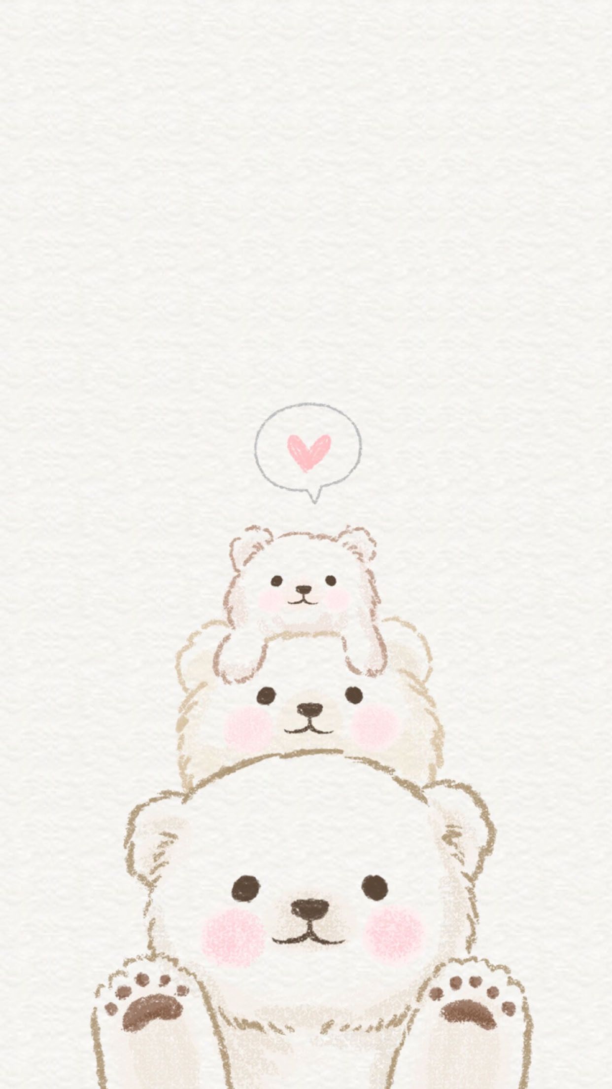 Bear Love Phone Wallpaper Cute Kawaii Drawings