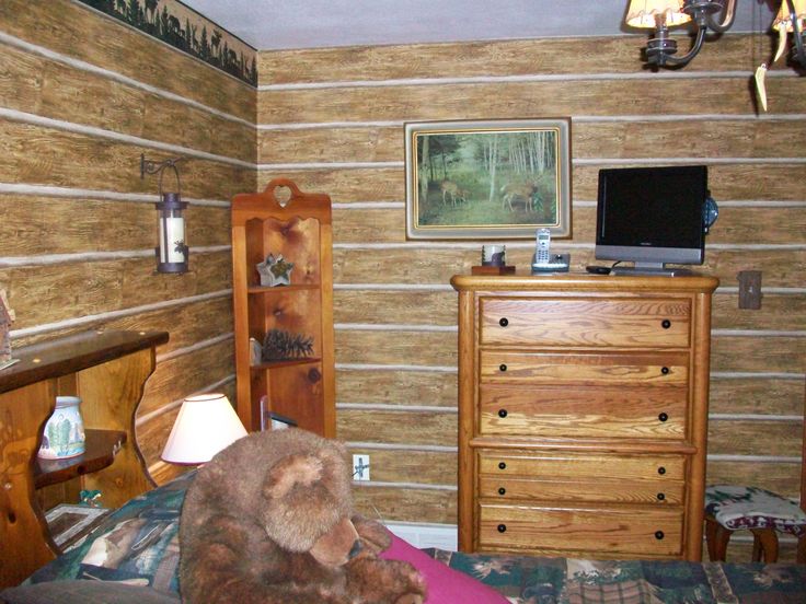 Log Cabin Wallpaper Real Look Rustic Lodge