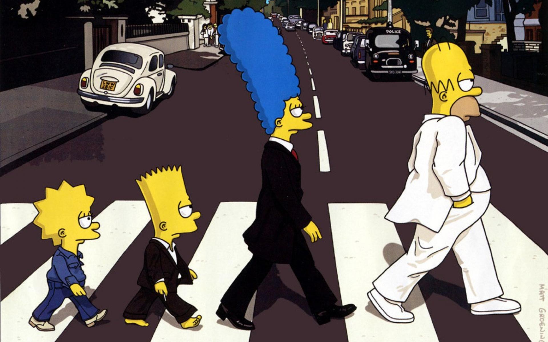 Abbey Road Beatles The Simpsons HD Wallpaper Hq Desktop