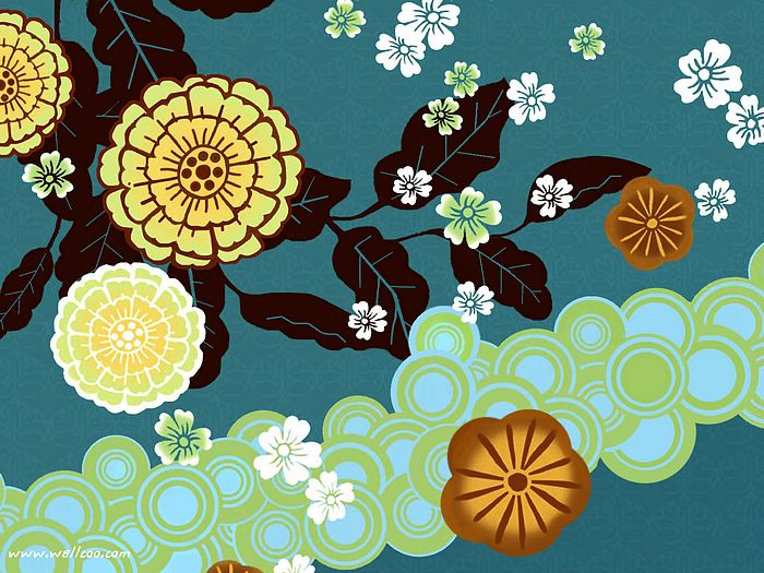 Design And Floral Graphics Japanese Style Bold