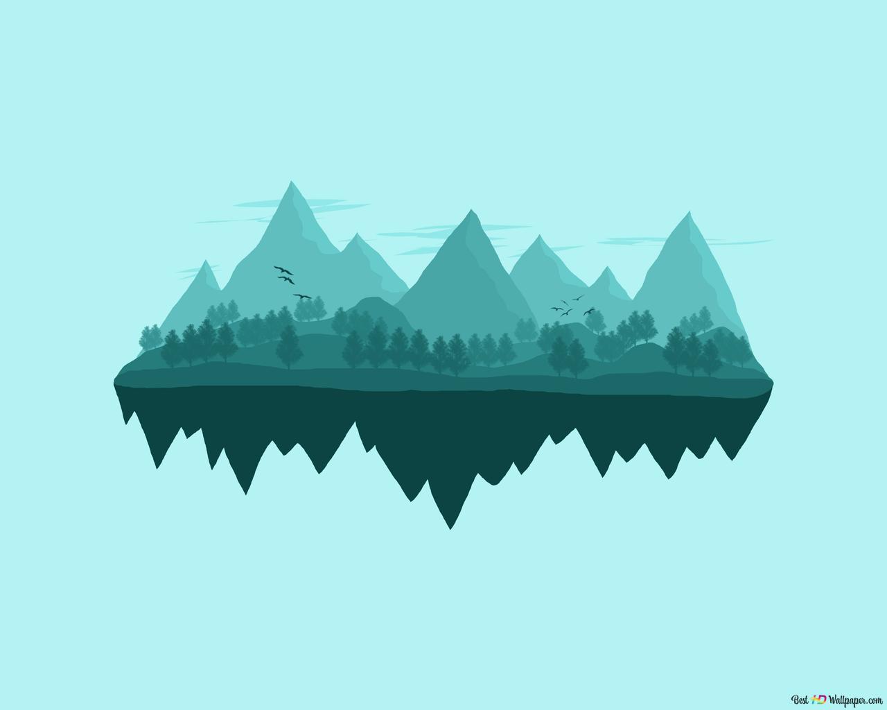 Floating Island 4k Wallpaper